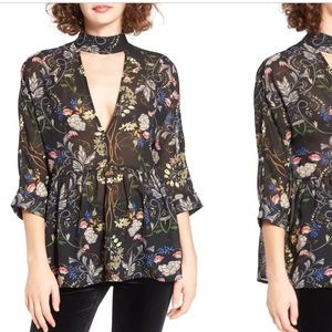 Lucca Couture Choker Detail Babydoll Top